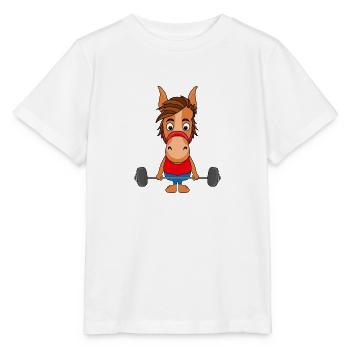 GEWICHTHEBER - PFERD - Stanley/Stella Kinder T-Shirt MINI CREATOR  - Weiß - Vorne - Maike (125cm)
