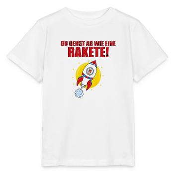 DU GEHST AB WIE EINE RAKETE! - PFERD - WELTALL - Stanley/Stella Kinder T-Shirt MINI CREATOR  - Weiß - Vorne - Maike (125cm)