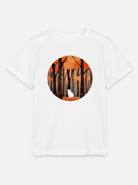 Katze im herbstlichen Wald - Stanley/Stella Kinder T-Shirt MINI CREATOR - Weiß