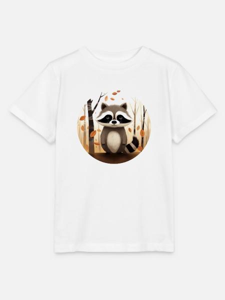 Ein Waschbär im Herbst - Stanley/Stella Kinder T-Shirt MINI CREATOR - Weiß