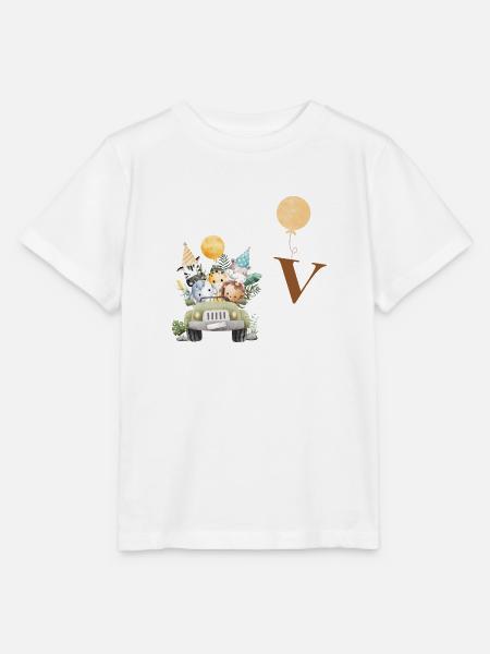 Buchstabe V Safari - Stanley/Stella Kinder T-Shirt MINI CREATOR - Weiß