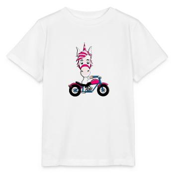 MOTORRAD - BIKER - EINHORN - Stanley/Stella Kinder T-Shirt MINI CREATOR  - Weiß - Vorne - Maike (125cm)