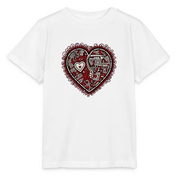 Herz Liebe - Stanley/Stella Kinder T-Shirt MINI CREATOR  - Weiß - Vorne - Maike (125cm)