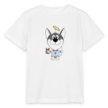 ENGEL - HUND - HUSKY - SCHLITTENHUND - Stanley/Stella Kinder T-Shirt MINI CREATOR  - Weiß - Vorne - Maike (125cm)