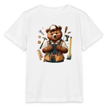 Cute Bear Craftsman - Stanley/Stella Kinder T-Shirt MINI CREATOR  - Weiß - Vorne - Maike (125cm)