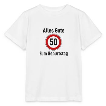 Alles Gute zum Geburtstag Straßenschild "50" - Stanley/Stella Kinder T-Shirt MINI CREATOR  - Weiß - Vorne - Maike (125cm)
