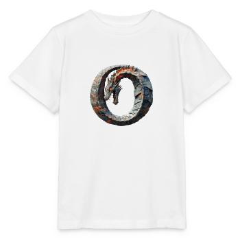 Letter "O" in dragon design. - Stanley/Stella MINI CREATOR Kids’ T-Shirt - white - Front - Maike (125cm)