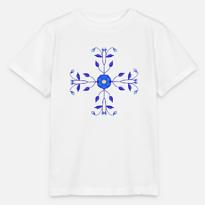 Fleur bleue Kross - T-shirt bio MINI CREATOR Stanley/Stella Enfant - blanc