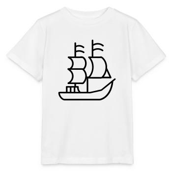 Bateau pirate - T-shirt bio MINI CREATOR Stanley/Stella Enfant - blanc - Devant - Maike (125cm)