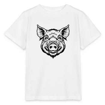 Schwein Schweinchen - Stanley/Stella Kinder T-Shirt MINI CREATOR  - Weiß - Vorne - Maike (125cm)