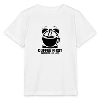 D’abord le café, puis tout le reste - T-shirt bio MINI CREATOR Stanley/Stella Enfant - blanc - Devant - Maike (125cm)