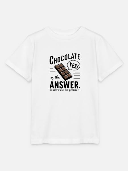 Schokolade ist die Antwort. Egal was die Frage ist - Stanley/Stella Kinder T-Shirt MINI CREATOR - Weiß