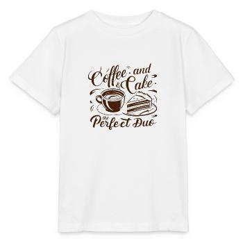 Coffee and cake – the perfect duo. - Stanley/Stella MINI CREATOR Kids’ T-Shirt - white - Front - Maike (125cm)