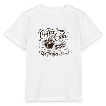 Coffee and cake – the perfect duo. - Stanley/Stella MINI CREATOR Kids’ T-Shirt - white - Front - Maike (125cm)