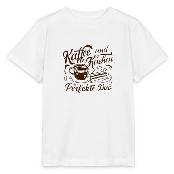 Kaffee und Kuchen – das perfekte Duo. - Stanley/Stella Kinder T-Shirt MINI CREATOR  - Weiß - Vorne - Maike (125cm)