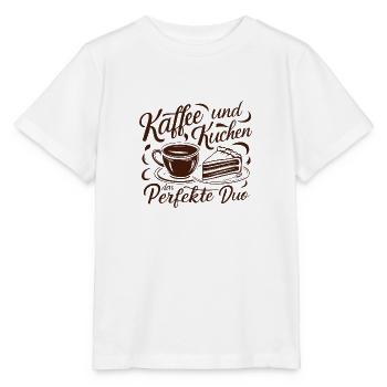 Kaffee und Kuchen – das perfekte Duo. - Stanley/Stella Kinder T-Shirt MINI CREATOR  - Weiß - Vorne - Maike (125cm)
