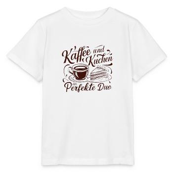 Kaffee und Kuchen – das perfekte Duo. - Stanley/Stella Kinder T-Shirt MINI CREATOR  - Weiß - Vorne - Maike (125cm)
