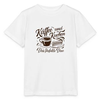Coffee and cake – the perfect duo. - Stanley/Stella MINI CREATOR Kids’ T-Shirt - white - Front - Maike (125cm)