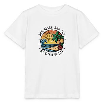 Sun, beach and sea - my elixir of life - Stanley/Stella MINI CREATOR Kids’ T-Shirt - white - Front - Maike (125cm)