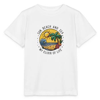 Sun, beach and sea - my elixir of life - Stanley/Stella MINI CREATOR Kids’ T-Shirt - white - Front - Maike (125cm)