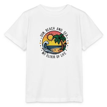 Sun, beach and sea - my elixir of life - Stanley/Stella MINI CREATOR Kids’ T-Shirt - white - Front - Maike (125cm)