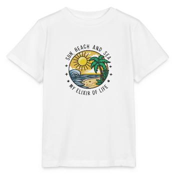 Sun, beach and sea - my elixir of life - Stanley/Stella MINI CREATOR Kids’ T-Shirt - white - Front - Maike (125cm)
