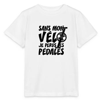 SANS MON VÉLO, JE PERDS LES PÉDALES ! - T-shirt bio MINI CREATOR Stanley/Stella Enfant - blanc - Devant - Maike (125cm)