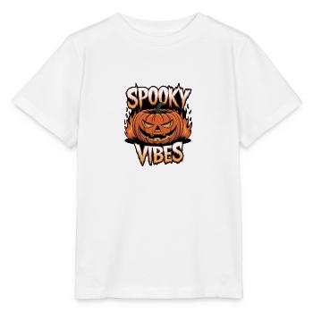 Gruselige Kürbislaterne – Spooky Vibes - Stanley/Stella Kinder T-Shirt MINI CREATOR  - Weiß - Vorne - Maike (125cm)