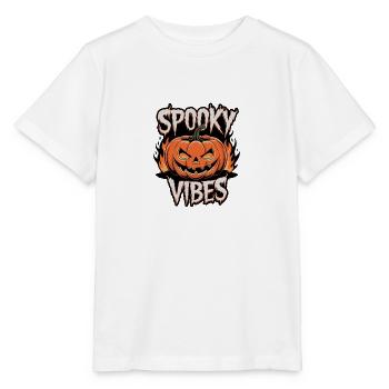 Gruselige Kürbislaterne – Spooky Vibes - Stanley/Stella Kinder T-Shirt MINI CREATOR  - Weiß - Vorne - Maike (125cm)