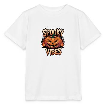 Gruselige Kürbislaterne – Spooky Vibes - Stanley/Stella Kinder T-Shirt MINI CREATOR  - Weiß - Vorne - Maike (125cm)
