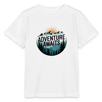L’aventure vous attend – Panorama de montagne - T-shirt bio MINI CREATOR Stanley/Stella Enfant - blanc - Devant - Maike (125cm)