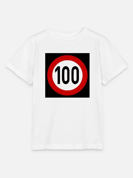 Geschwindigkeitsszeichen TempoLimit 100 Schild - Stanley/Stella Kinder T-Shirt MINI CREATOR - Weiß