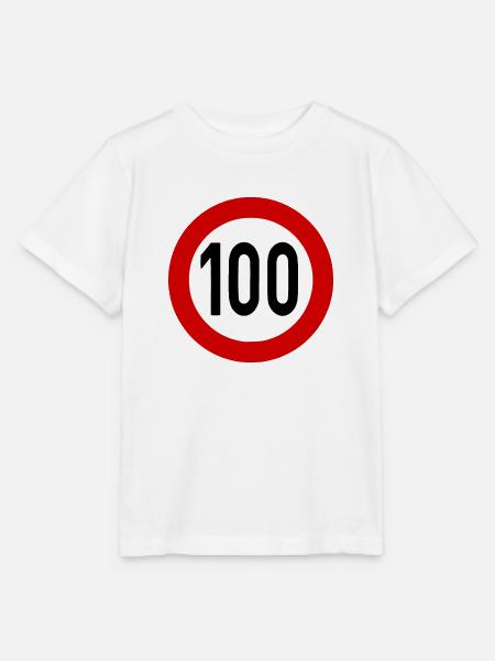 Geschwindigkeitsszeichen TempoLimit 100 Schild - Stanley/Stella Kinder T-Shirt MINI CREATOR  - Weiß