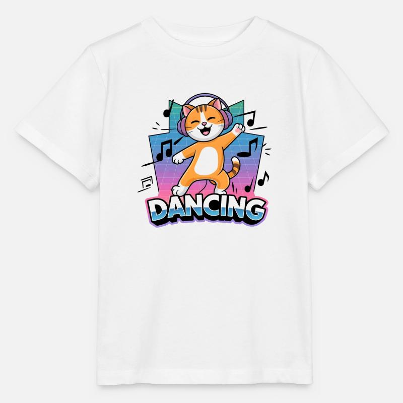 Tanzende Katze - Stanley/Stella Kinder T-Shirt MINI CREATOR  - Weiß