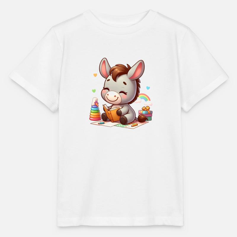donkey 3 - Stanley/Stella MINI CREATOR Kids’ T-Shirt - white