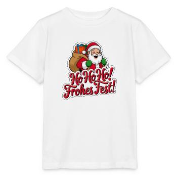Weihnachtsmann – Ho Ho Ho! Frohes Fest - Stanley/Stella Kinder T-Shirt MINI CREATOR  - Weiß - Vorne - Maike (125cm)