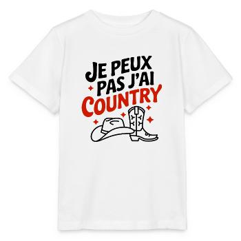 Je peux pas j ai Country rouge - T-shirt bio MINI CREATOR Stanley/Stella Enfant - blanc - Devant - Maike (125cm)