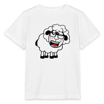 Schaf Nerd Hornbrille Brille Spange Geek Schlau - Stanley/Stella Kinder T-Shirt MINI CREATOR  - Weiß - Vorne - Maike (125cm)