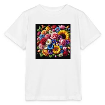Colourful flowers - Stanley/Stella MINI CREATOR Kids’ T-Shirt - white - Front - Maike (125cm)