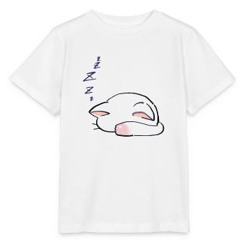 Je dessine Lucky Star White Cat dormant avec son - T-shirt bio MINI CREATOR Stanley/Stella Enfant - blanc - Devant - Maike (125cm)