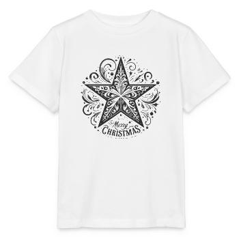 Weihnachtsstern Stern Merry Christmas - Stanley/Stella Kinder T-Shirt MINI CREATOR  - Weiß - Vorne - Maike (125cm)