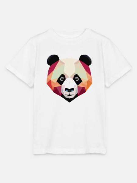 Panda Low Poly - Stanley/Stella Kinder T-Shirt MINI CREATOR - Weiß