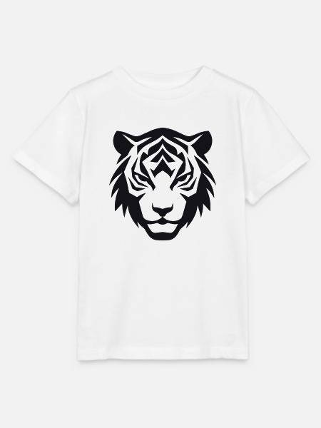 Felin Dschungel-Tigerkopf - Stanley/Stella Kinder T-Shirt MINI CREATOR - Weiß