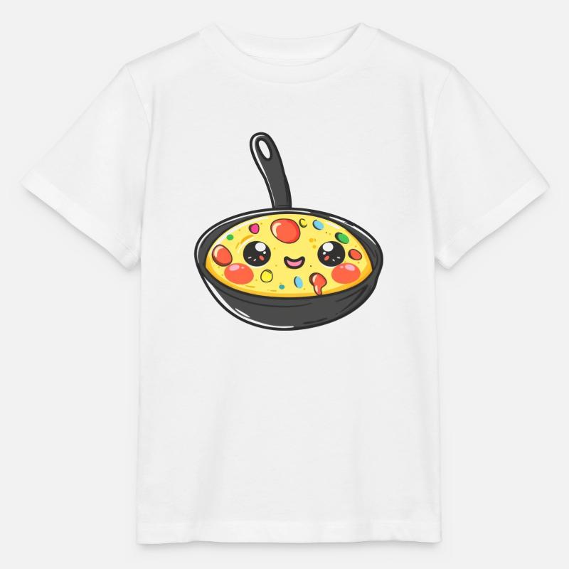 Mignonne Pan Oeufs brouillés Bande dessinée - T-shirt bio MINI CREATOR Stanley/Stella Enfant - blanc