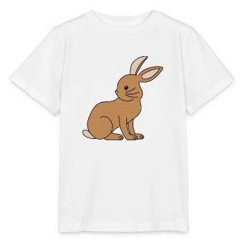 Lapin brun dans le style bande dessinée, animal de la forêt pour enfants - T-shirt bio MINI CREATOR Stanley/Stella Enfant - blanc - Devant - Maike (125cm)