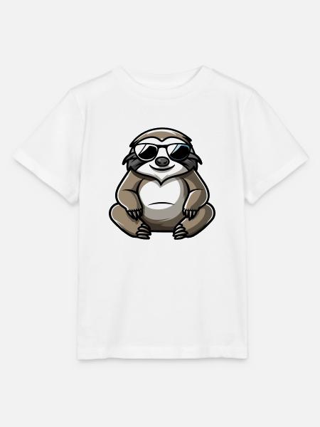 Faultier Comic Cool - Stanley/Stella Kinder T-Shirt MINI CREATOR  - Weiß