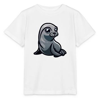 Seal Animal Comic - Stanley/Stella MINI CREATOR Kids’ T-Shirt - white - Front - Maike (125cm)