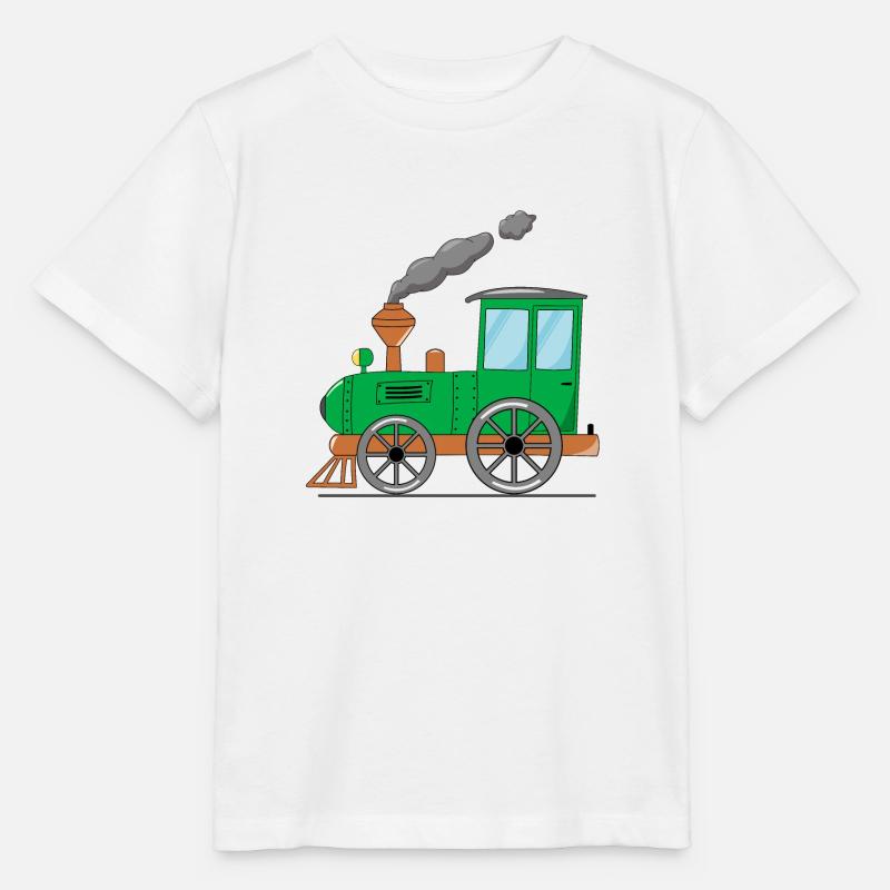 Kinderzug Eisenbahn grün - Stanley/Stella Kinder T-Shirt MINI CREATOR  - Weiß