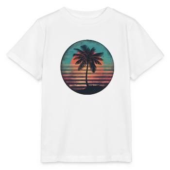 Sunset Palms Silhouette Retro 80's Vintage2 - Stanley/Stella Kinder T-Shirt MINI CREATOR  - Weiß - Vorne - Maike (125cm)