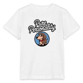 Dackel ist pure Persönlichkeit Dackelportrait - Stanley/Stella Kinder T-Shirt MINI CREATOR  - Weiß - Vorne - Maike (125cm)